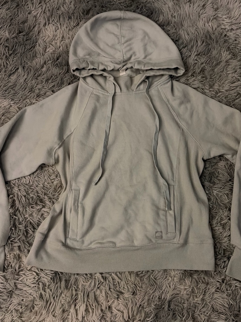 Antho Daily Practice Light Gray/ green Hoodie Sweatshirt - Casual Pullover